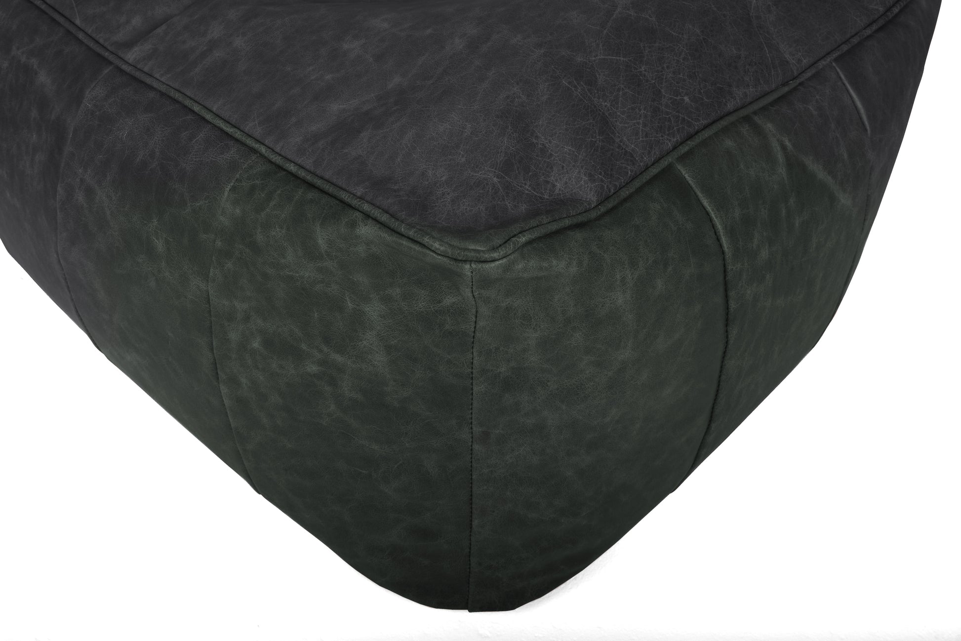 Old Boot Sofas Pod Bean Bag Grand Footstool in Vintage Leather Black