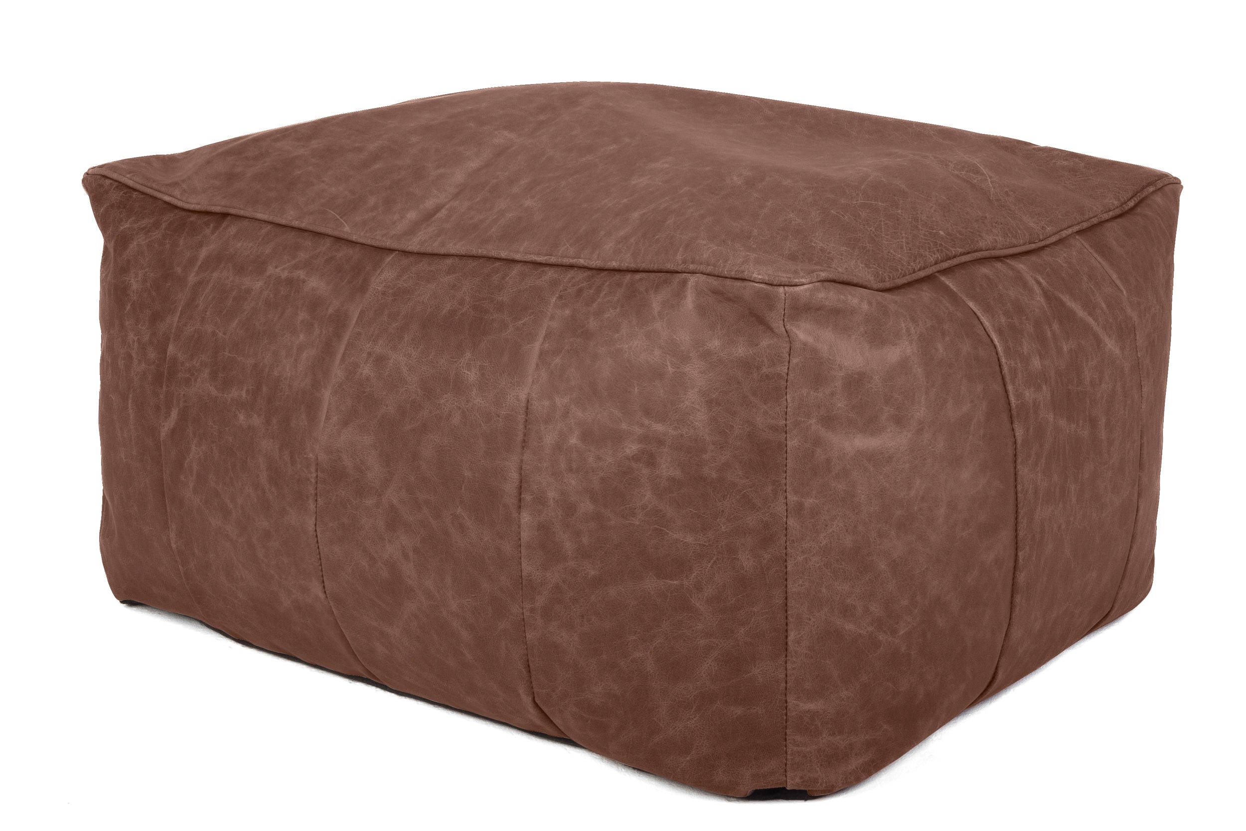 Old Boot Sofas Pod Bean Bag Grand Footstool in Vintage Leather Brown