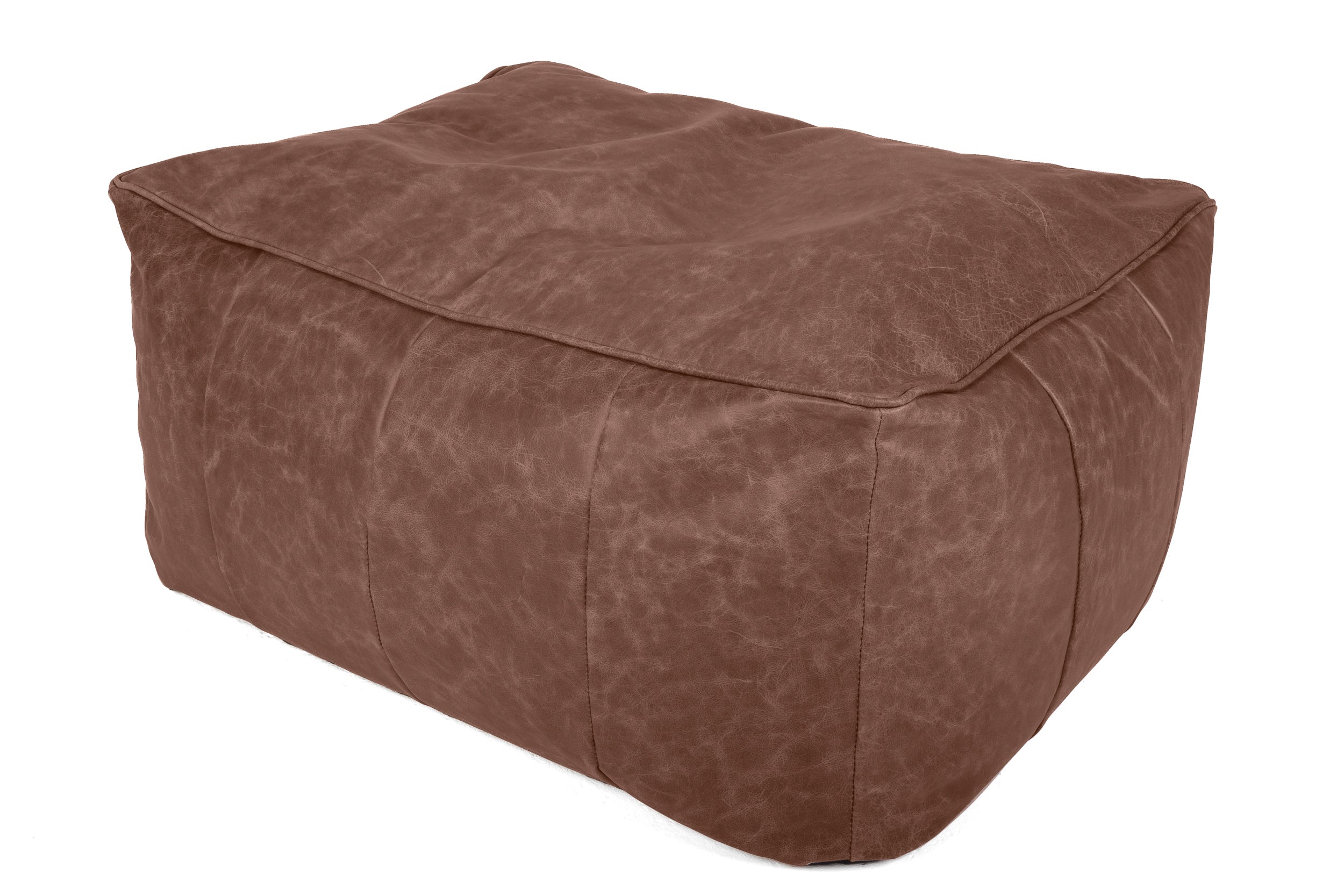 Old Boot Sofas Pod Bean Bag Grand Footstool in Vintage Leather Brown
