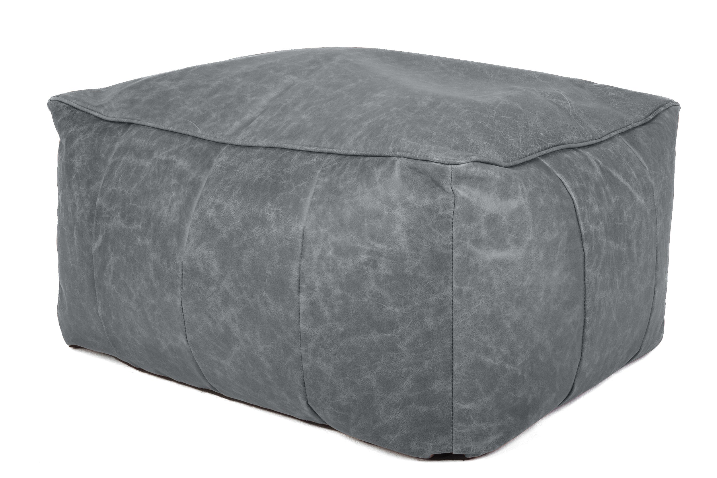 Old Boot Sofas Pod Bean Bag Grand Footstool in Vintage Leather Grey