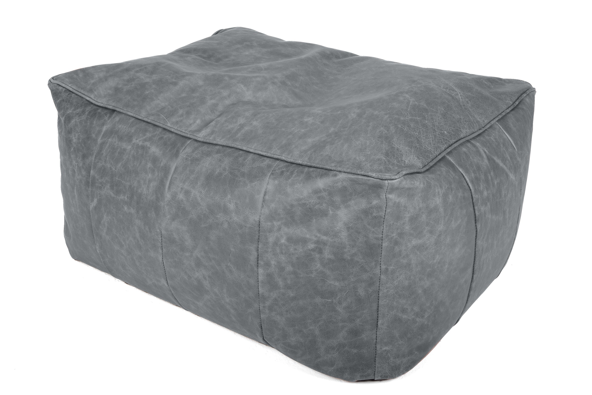 Old Boot Sofas Pod Bean Bag Grand Footstool in Vintage Leather Grey