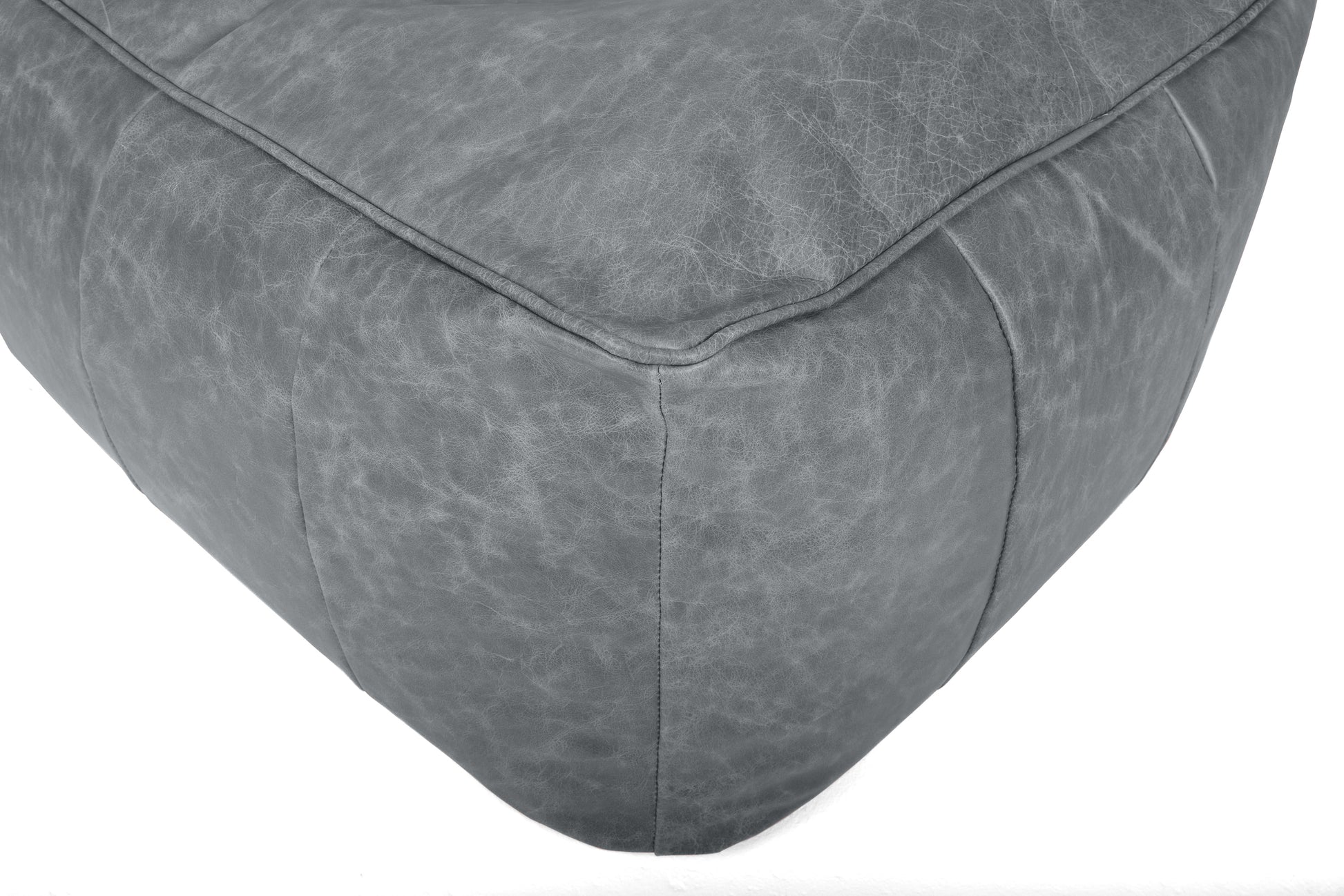 Old Boot Sofas Pod Bean Bag Grand Footstool in Vintage Leather Grey