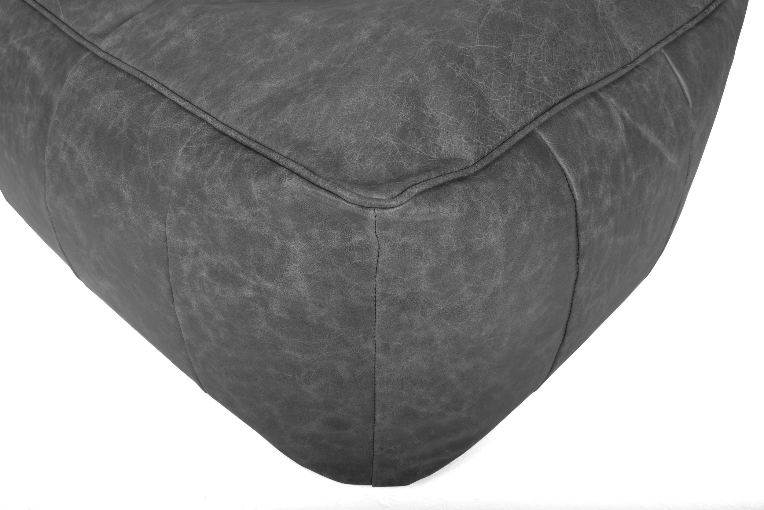 Old Boot Sofas Pod Bean Bag Grand Footstool in Vintage Leather Slate