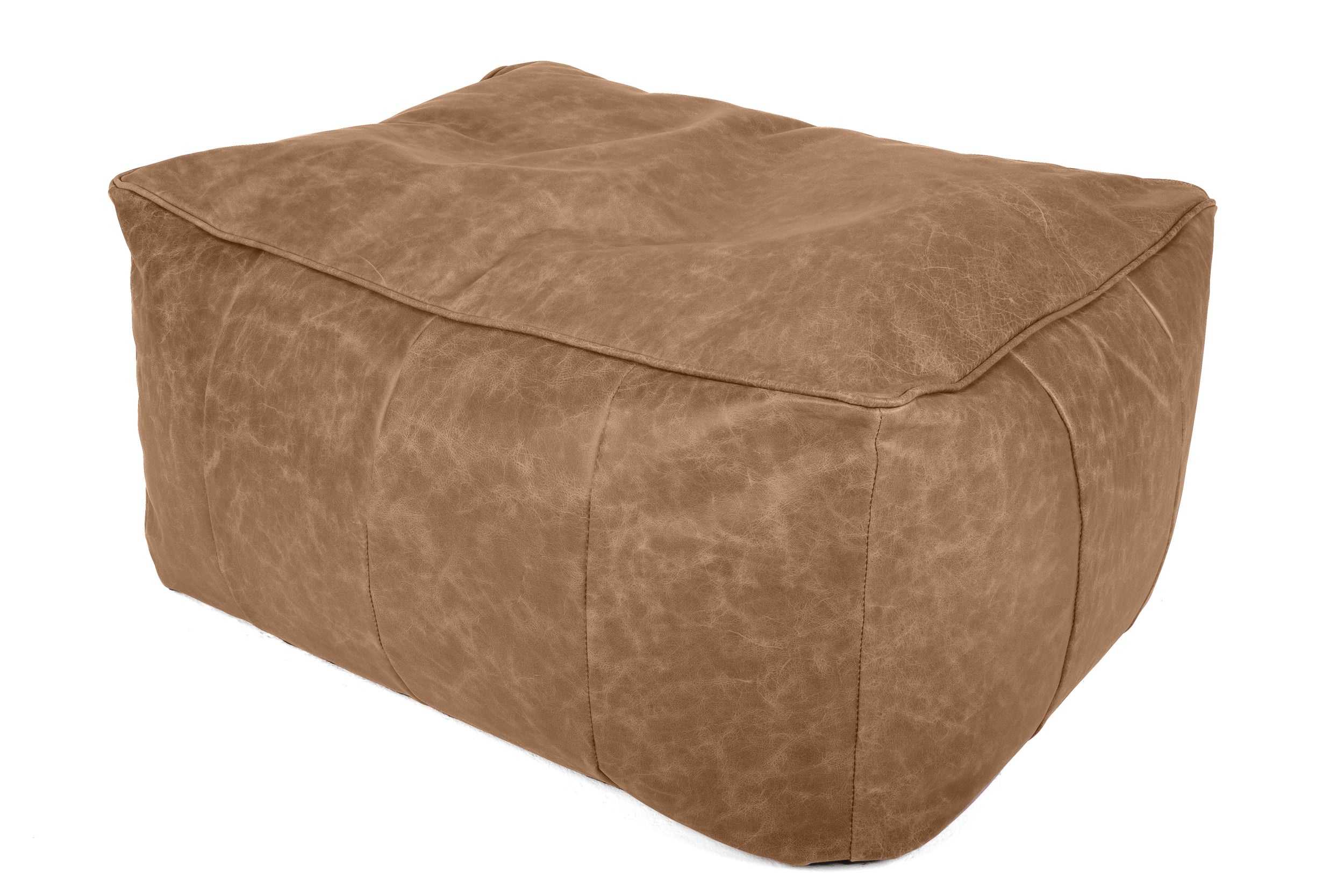 Old Boot Sofas Pod Bean Bag Grand Footstool in Vintage Leather Tan