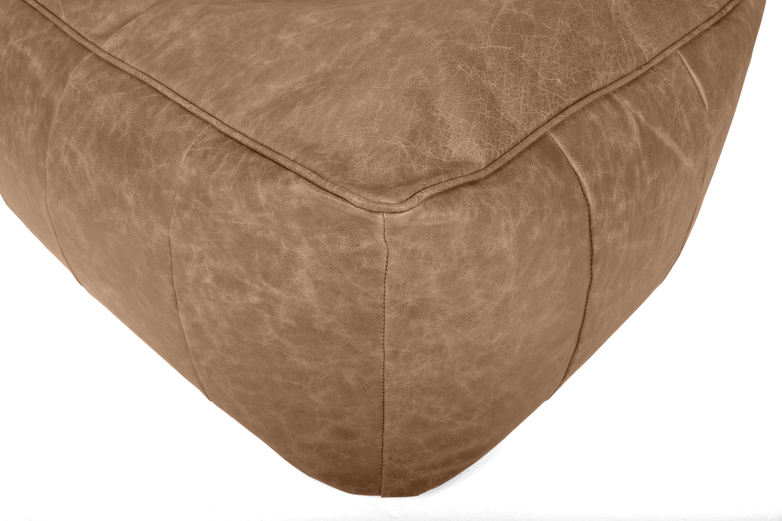 Old Boot Sofas Pod Bean Bag Grand Footstool in Vintage Leather Tan