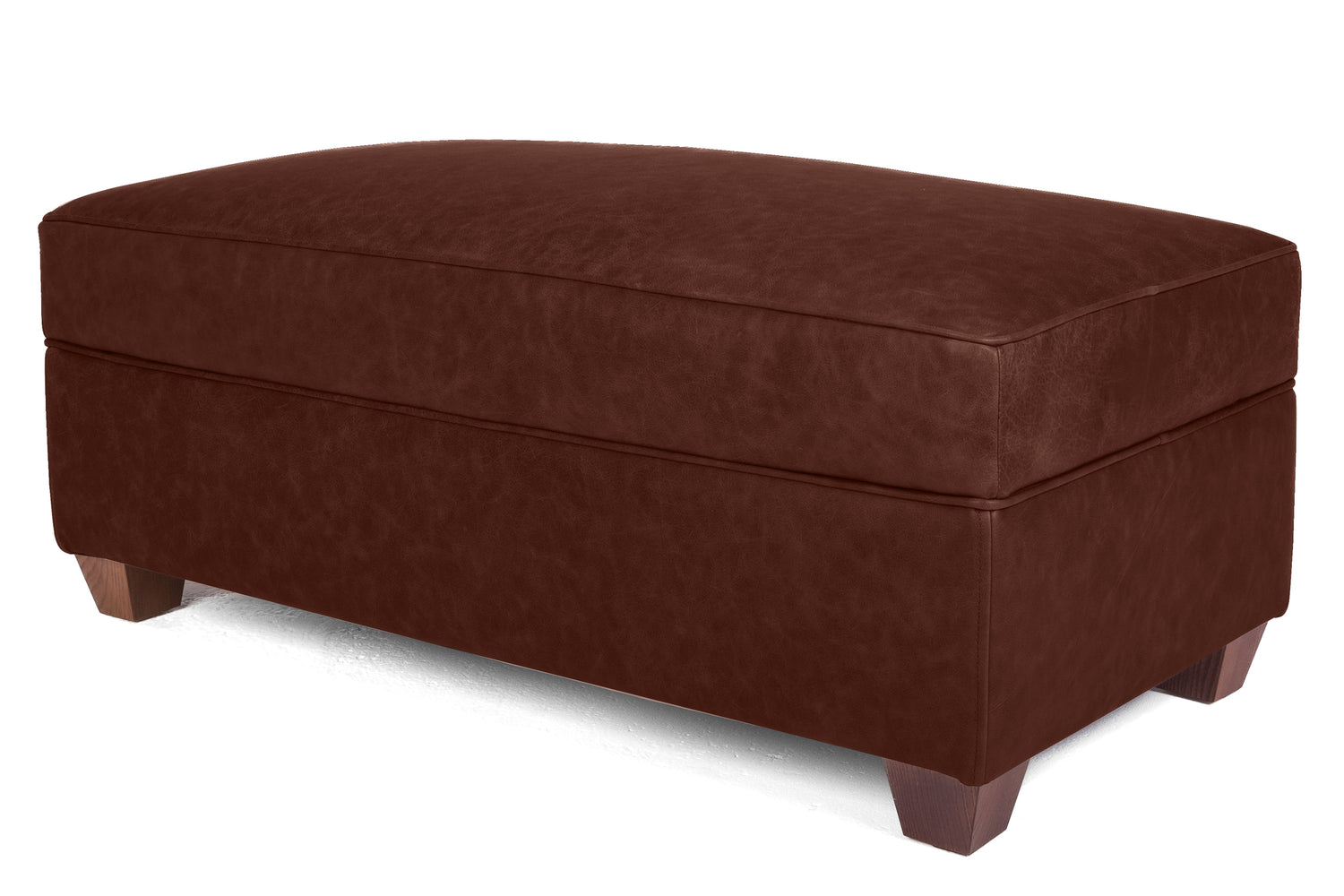 Old Boot Sofas Pennyworth Footstool Hobnail Leather Conker