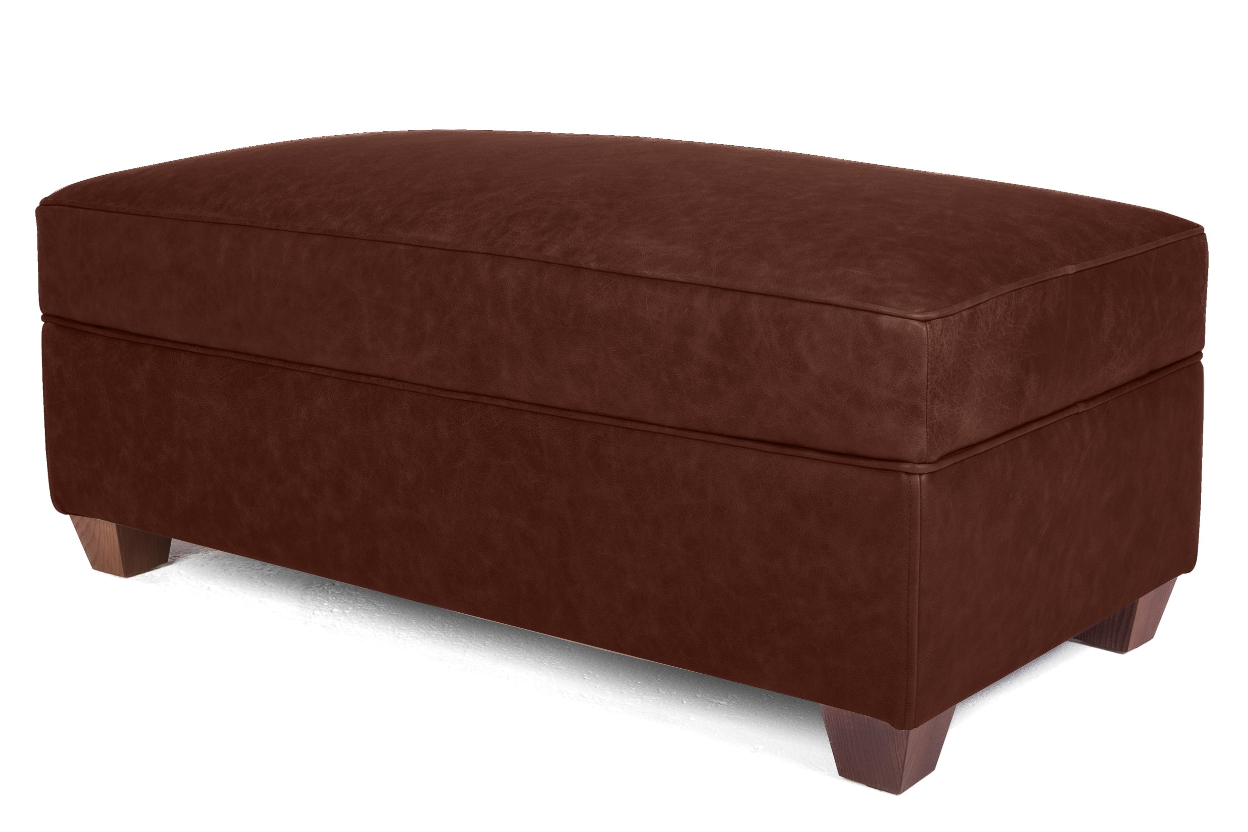 Old Boot Sofas Pennyworth Footstool Hobnail Leather Conker