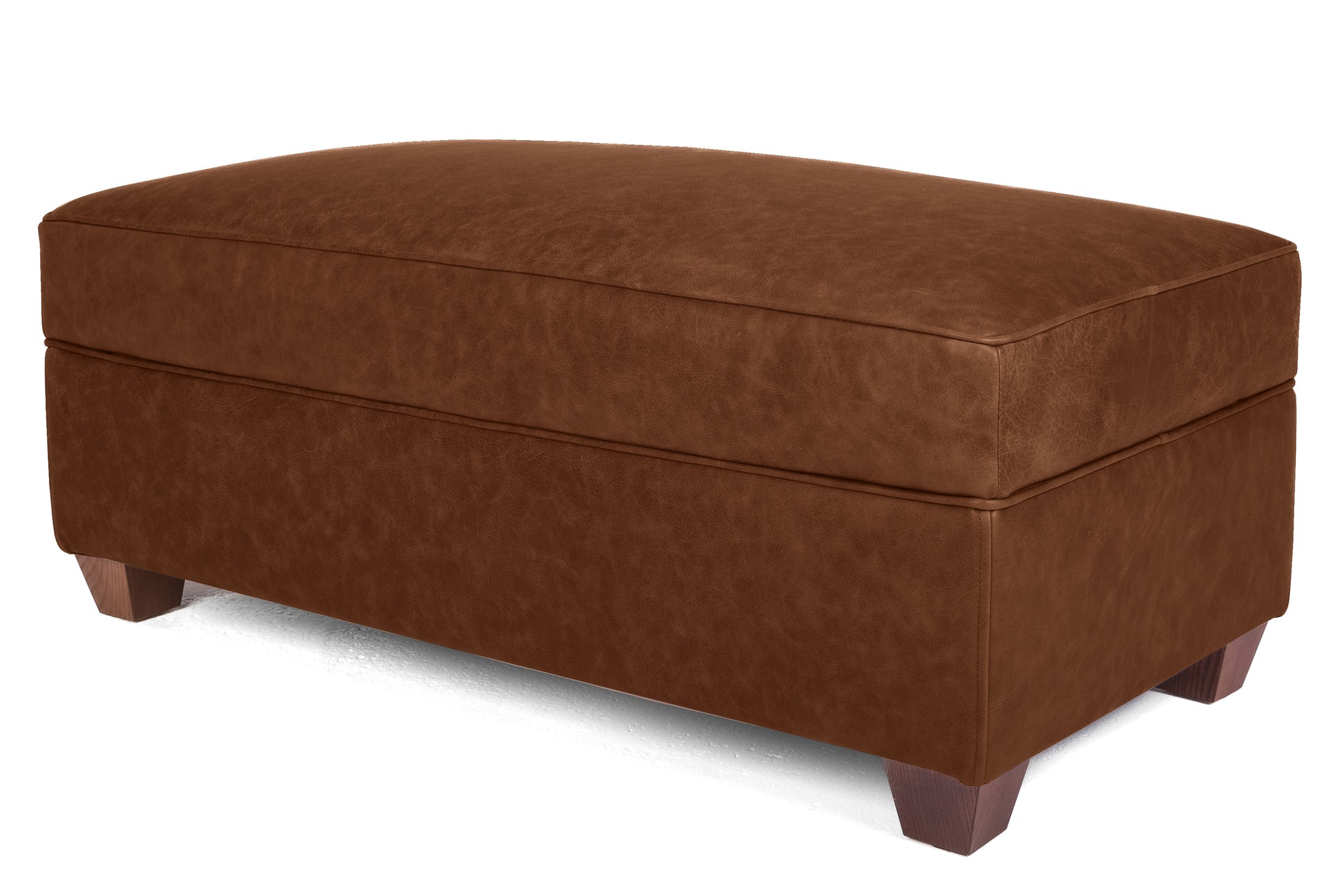 Old Boot Sofas Pennyworth Footstool Hobnail Leather Mocca