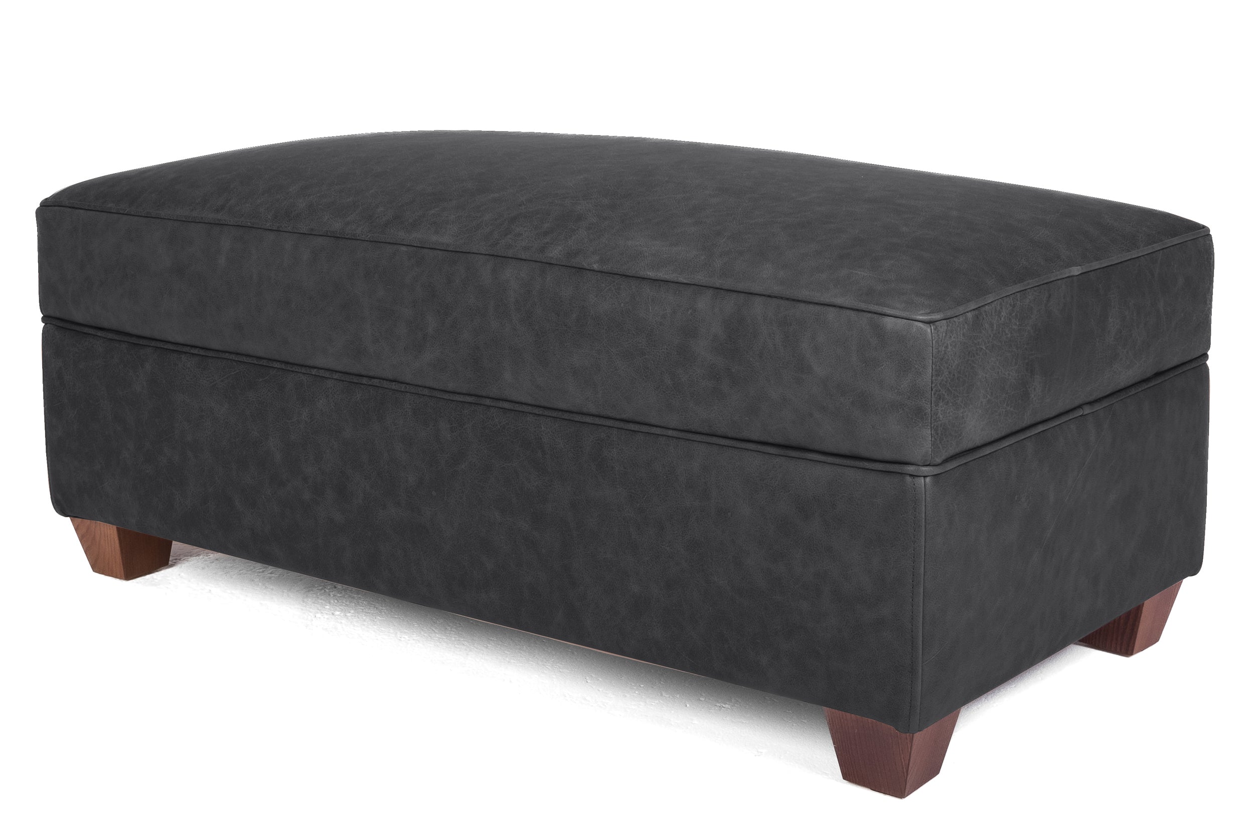 Old Boot Sofas Pennyworth Footstool Hobnail Leather Graphite