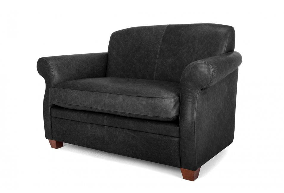 Old Boot Sofas Pennyworth Love Seat Hobnail Leather Graphite