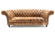 Old Boot Sofas Professor 3 Seater Sofa in Vintage Leather Tan