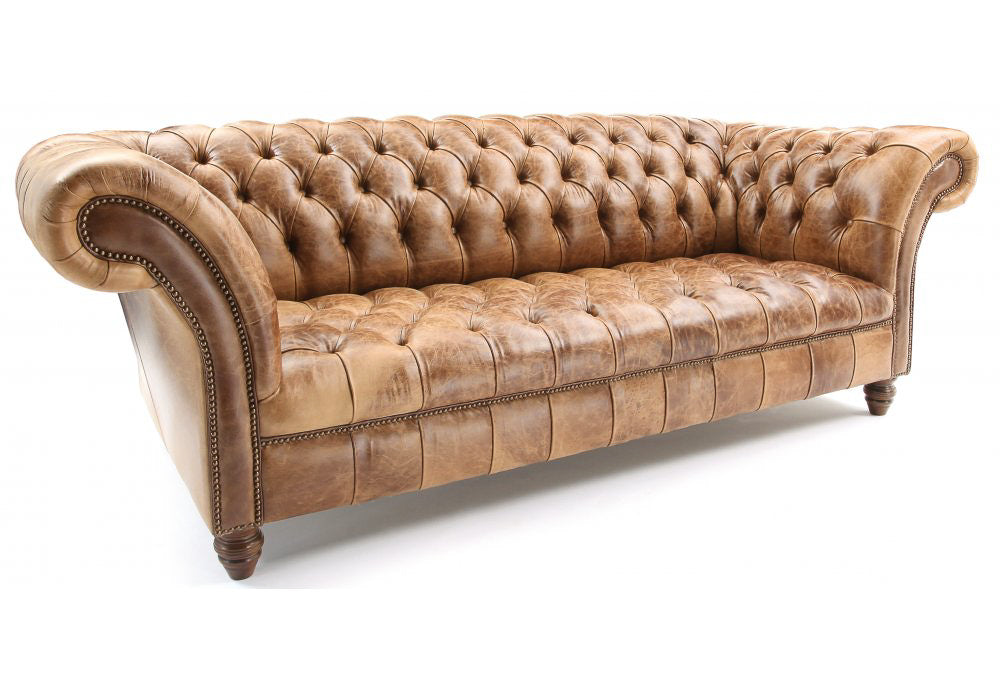 Old Boot Sofas Professor 3 Seater Sofa in Vintage Leather Tan