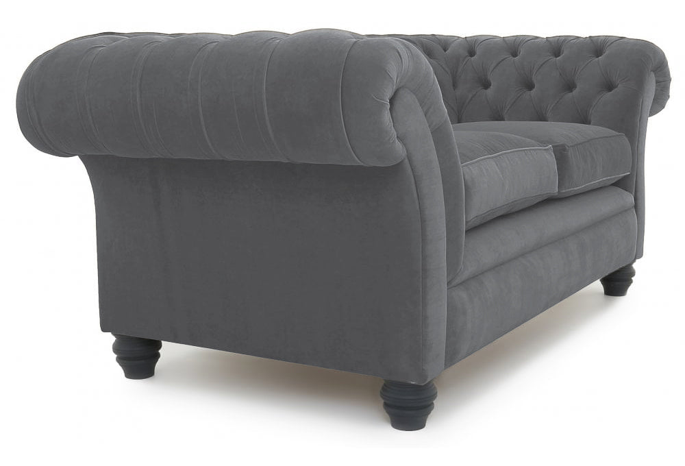 Old Boot Sofas Scholar 3 Seater Sofa in Aged Velvet Ash