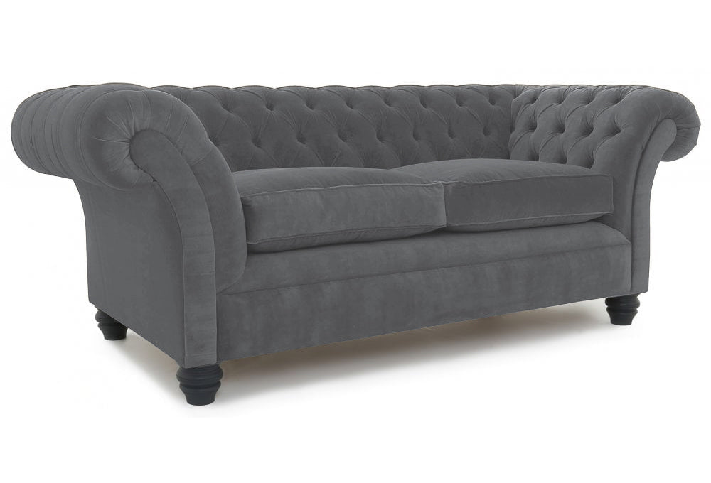 Old Boot Sofas Scholar 3 Seater Sofa in Aged Velvet Ash