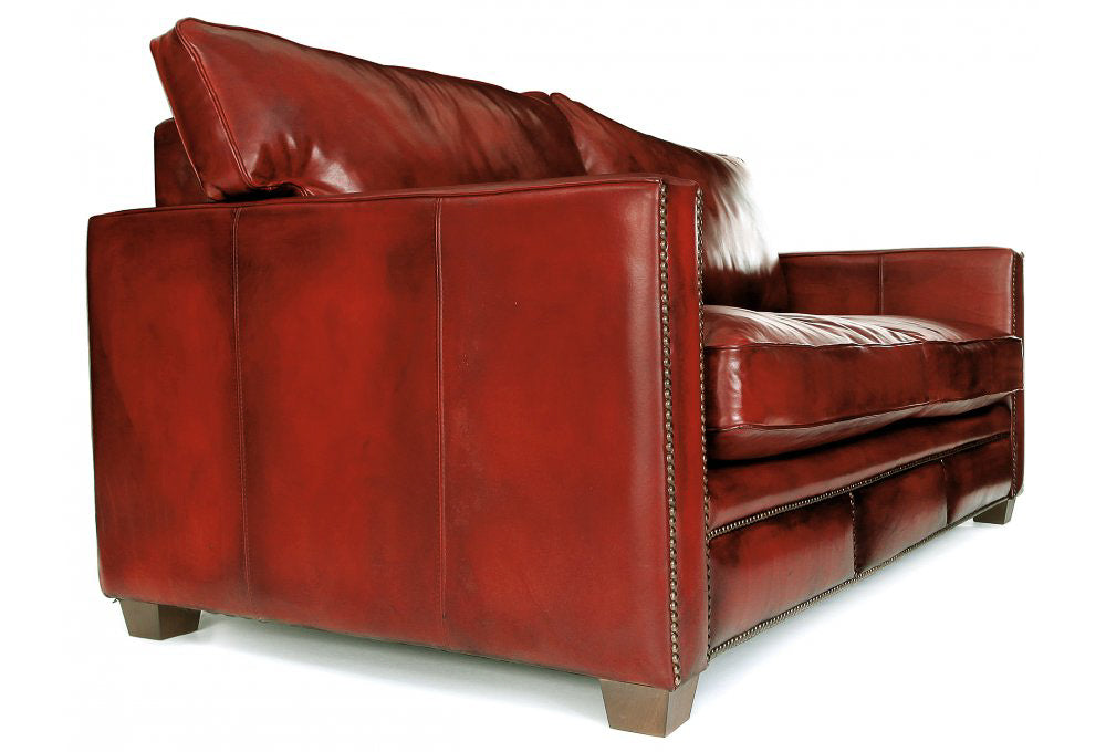 Old Boot Sofas Spitalfield 3 Seater Sofa in Original Leather Red