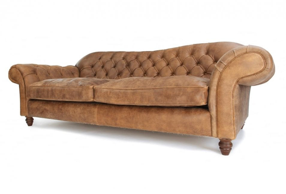 Old Boot Sofas St George 3 Seater Sofa in Rustic Leather Buckskin