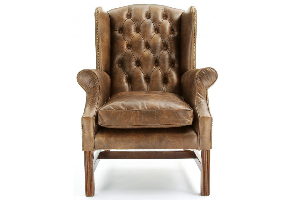 Old Boot Sofas Spectator Armchair in Vintage Leather Tan