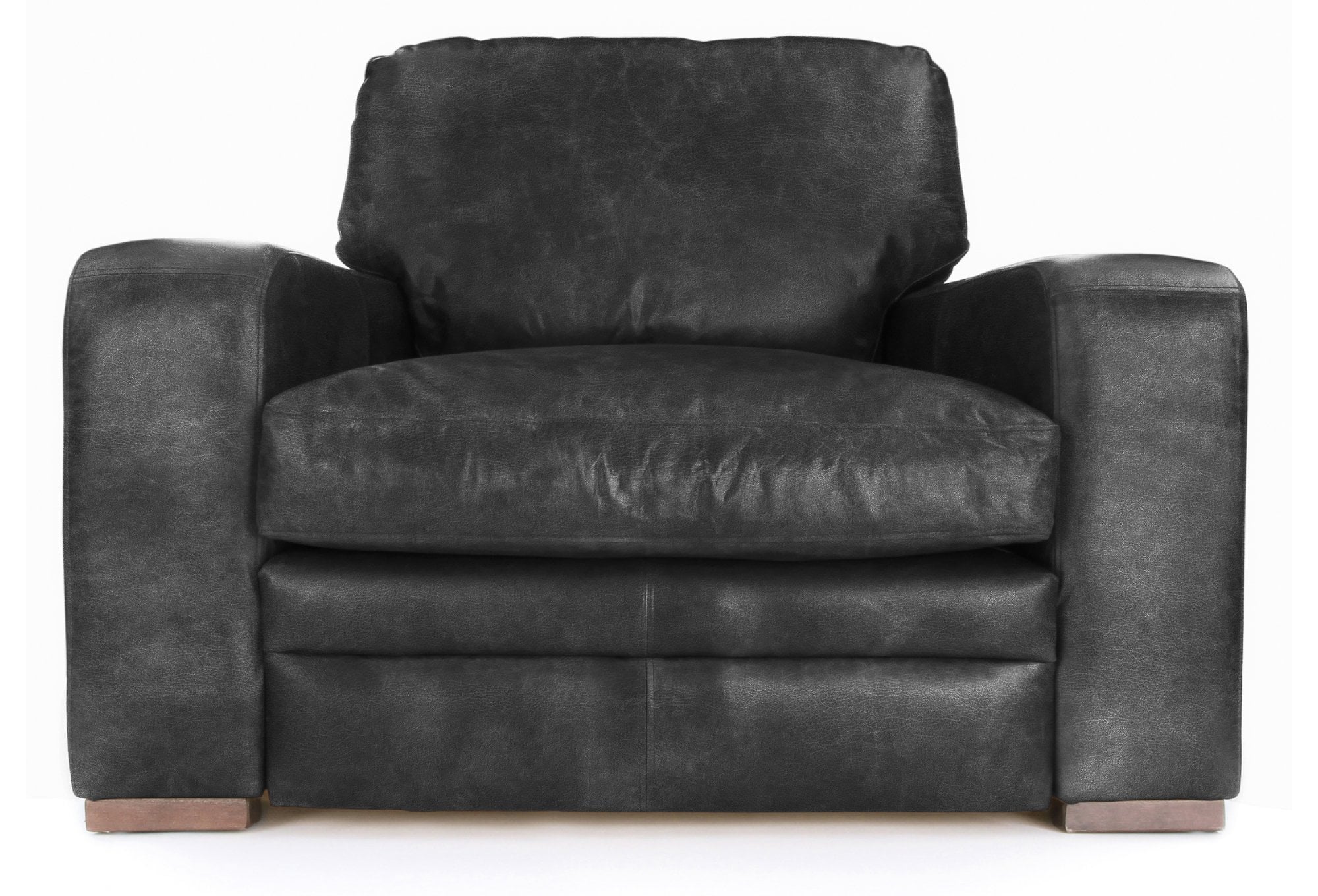 Old Boot Sofas Urbanite Armchair Hobnail Leather Graphite