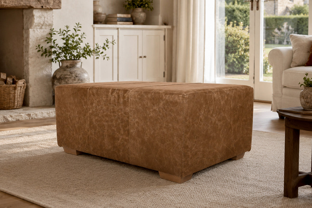 Big One Leather Footstool